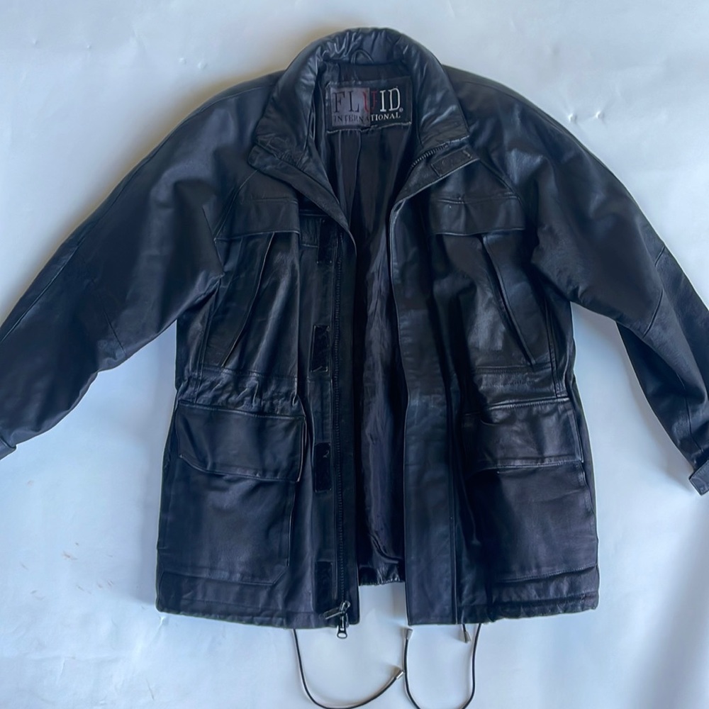 Genuine black leather jacket